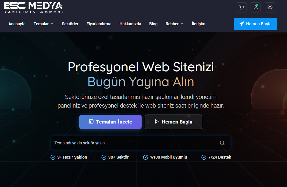 Profesyonel Hazır Web Sitesi Paketlerimizi İncelediniz mi?
